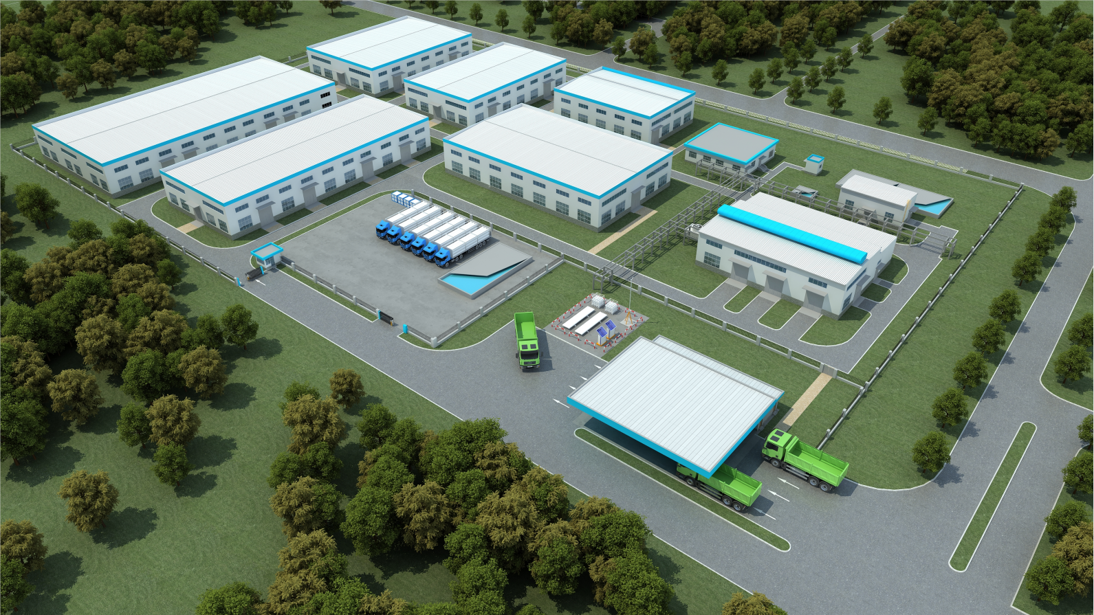 圣圆电解水制氢-加氢站鸟瞰图